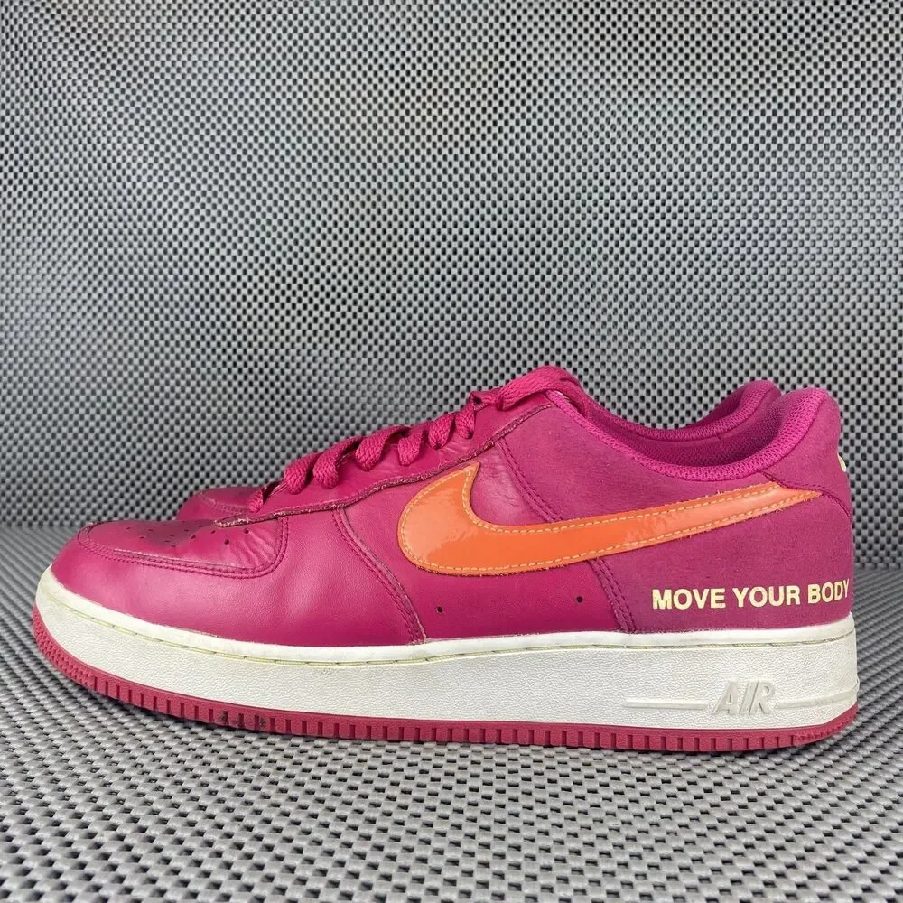 Nike Air Force 1 Low LV8 World Tour Fireberry Sneakers Mens 10 Pink Lace Up